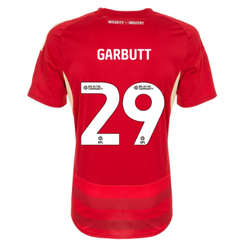 Danxen Enfant Maillot Luke Garbutt #29 Rouge Blanc Tenues Domicile 2025/26 T-Shirt