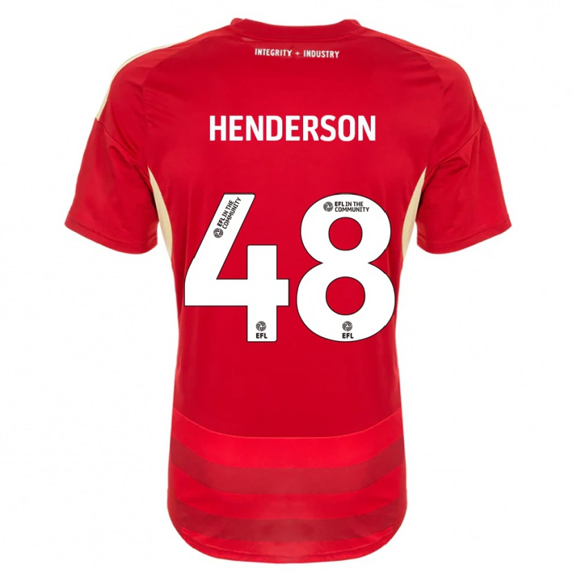 Danxen Enfant Maillot Alfie Henderson #48 Rouge Blanc Tenues Domicile 2025/26 T-Shirt