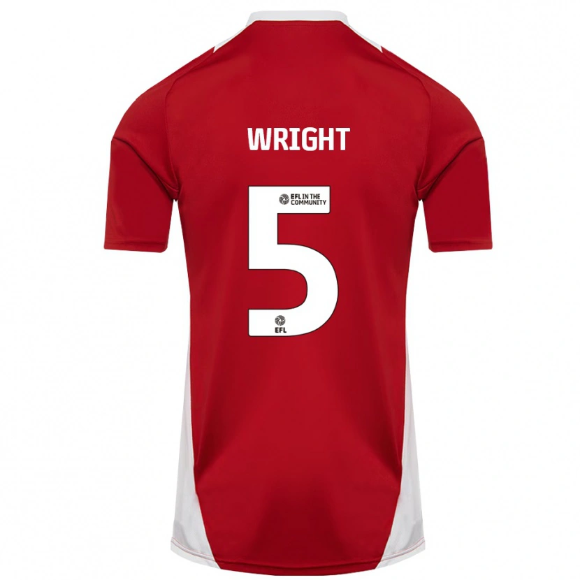 Danxen Enfant Maillot Will Wright #5 Rouge Blanc Or Tenues Domicile 2025/26 T-Shirt