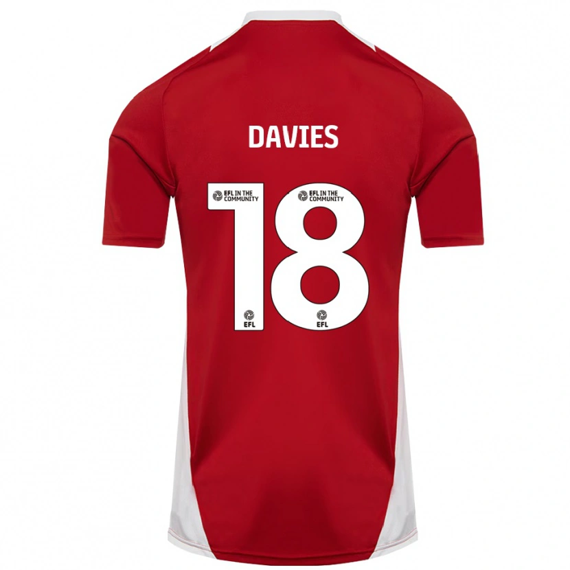 Danxen Enfant Maillot Libby Davies #18 Rouge Blanc Or Tenues Domicile 2025/26 T-Shirt