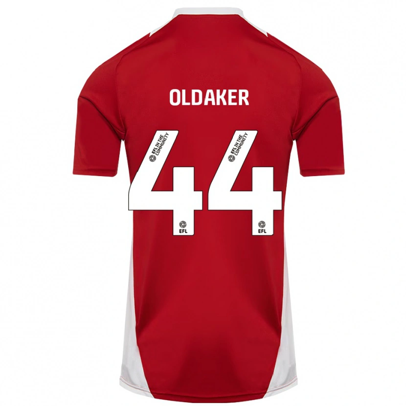 Danxen Enfant Maillot Darren Oldaker #44 Rouge Blanc Or Tenues Domicile 2025/26 T-Shirt
