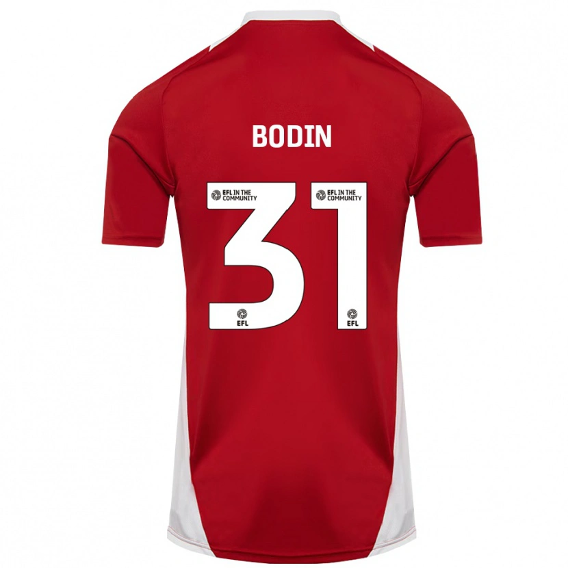 Danxen Enfant Maillot Billy Bodin #31 Rouge Blanc Or Tenues Domicile 2025/26 T-Shirt