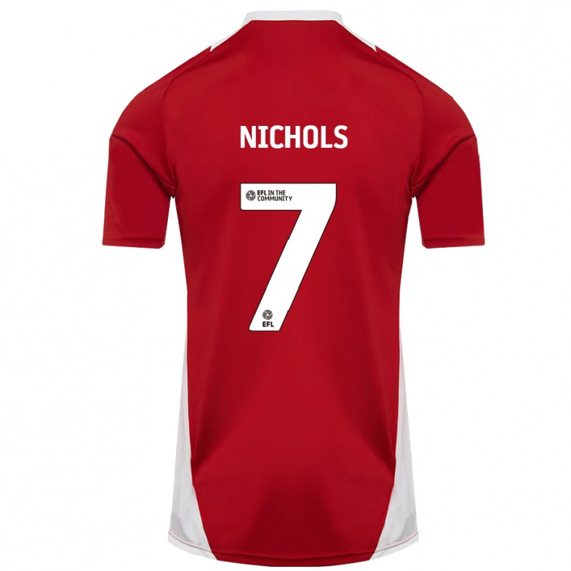 Danxen Enfant Maillot Tom Nichols #7 Rouge Blanc Or Tenues Domicile 2025/26 T-Shirt