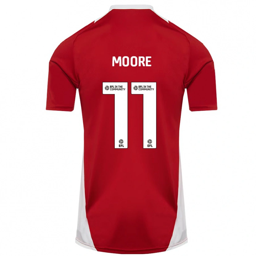 Danxen Enfant Maillot Thomas Moore #11 Rouge Blanc Or Tenues Domicile 2025/26 T-Shirt