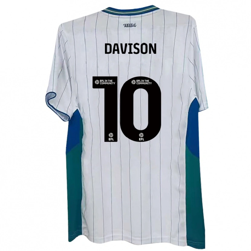 Danxen Enfant Maillot Josh Davison #10 Blanc Vert Bleu Tenues Domicile 2025/26 T-Shirt