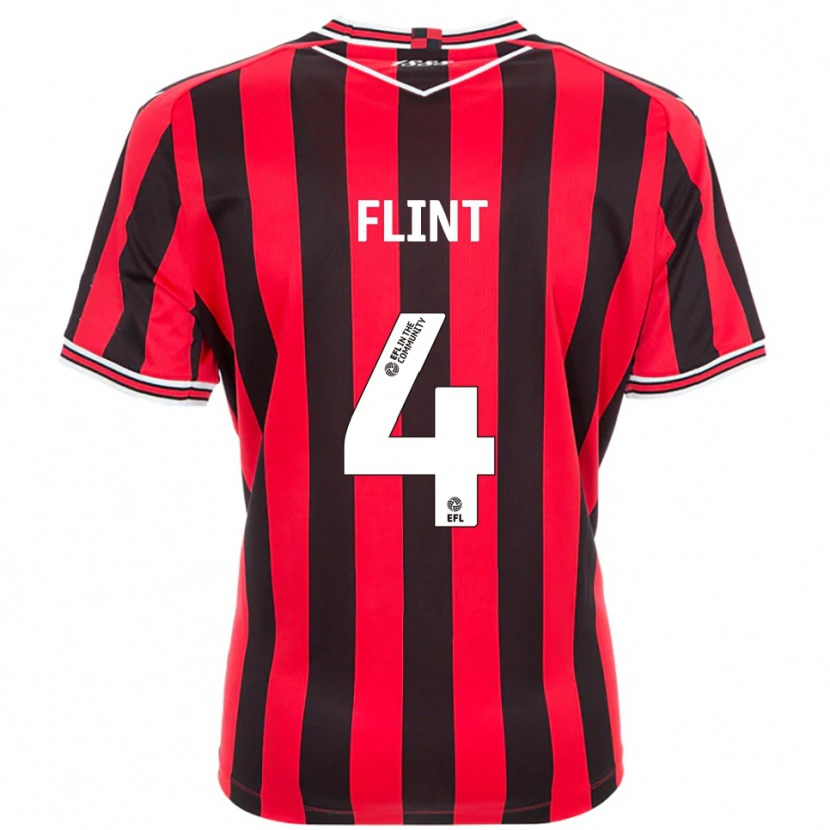 Danxen Enfant Maillot Aden Flint #4 Rouge Noir Tenues Domicile 2025/26 T-Shirt
