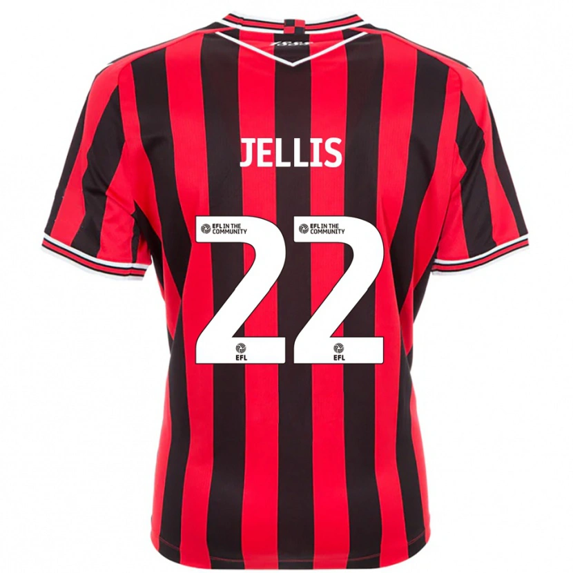 Danxen Enfant Maillot Jamie Jellis #22 Rouge Noir Tenues Domicile 2025/26 T-Shirt
