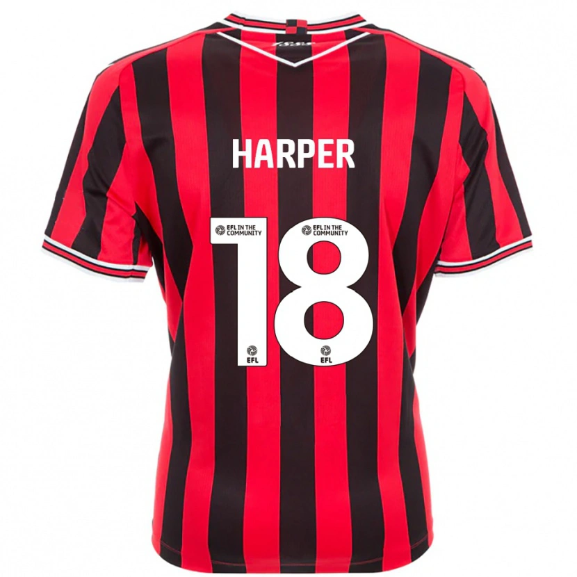 Danxen Enfant Maillot Vincent Harper #18 Rouge Noir Tenues Domicile 2025/26 T-Shirt
