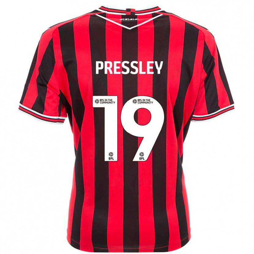 Danxen Enfant Maillot Aaron Pressley #19 Rouge Noir Tenues Domicile 2025/26 T-Shirt