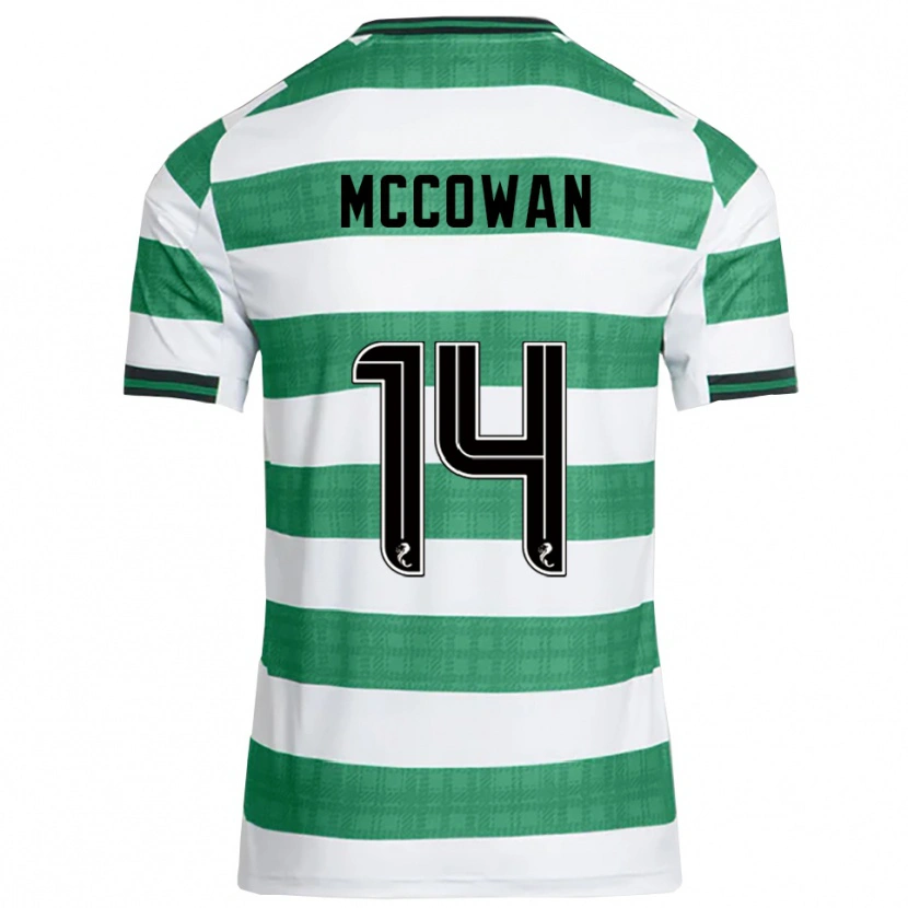 Danxen Enfant Maillot Luke Mccowan #14 Vert Blanc Tenues Domicile 2025/26 T-Shirt