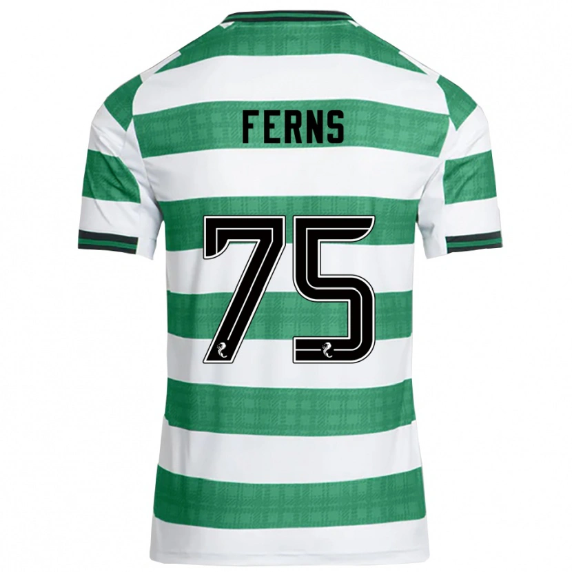 Danxen Enfant Maillot Ronan Ferns #75 Vert Blanc Tenues Domicile 2025/26 T-Shirt