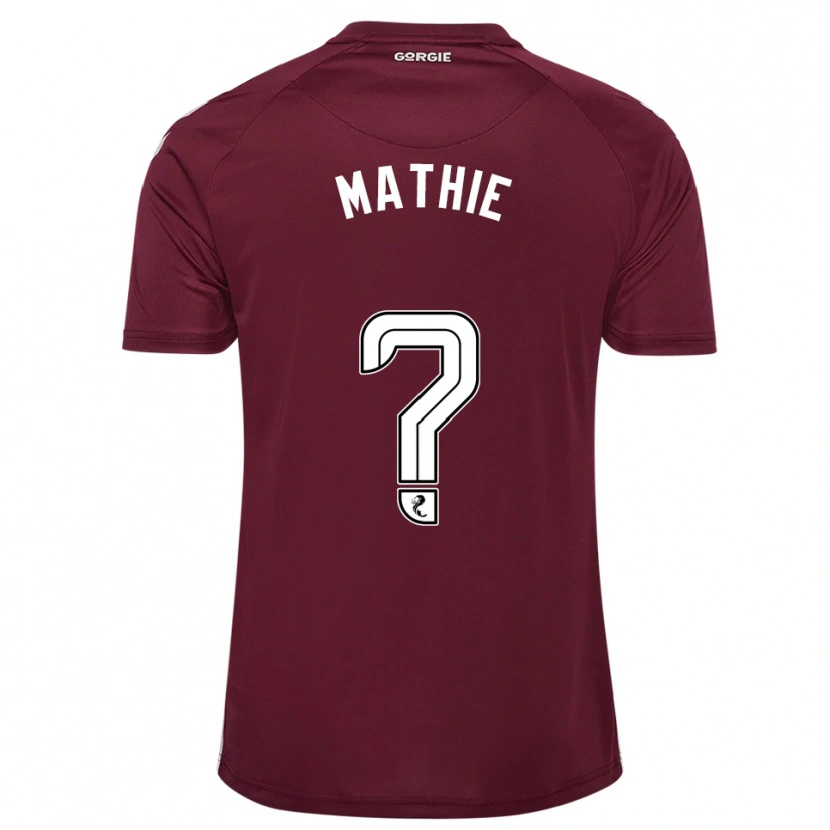 Danxen Enfant Maillot Jayden Mathie #0 Bordeaux Blanc Tenues Domicile 2025/26 T-Shirt