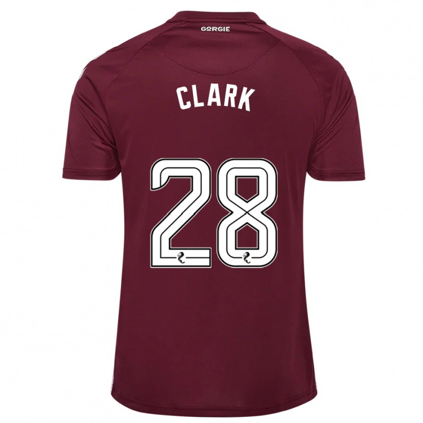 Danxen Enfant Maillot Zander Clark #28 Bordeaux Blanc Tenues Domicile 2025/26 T-Shirt