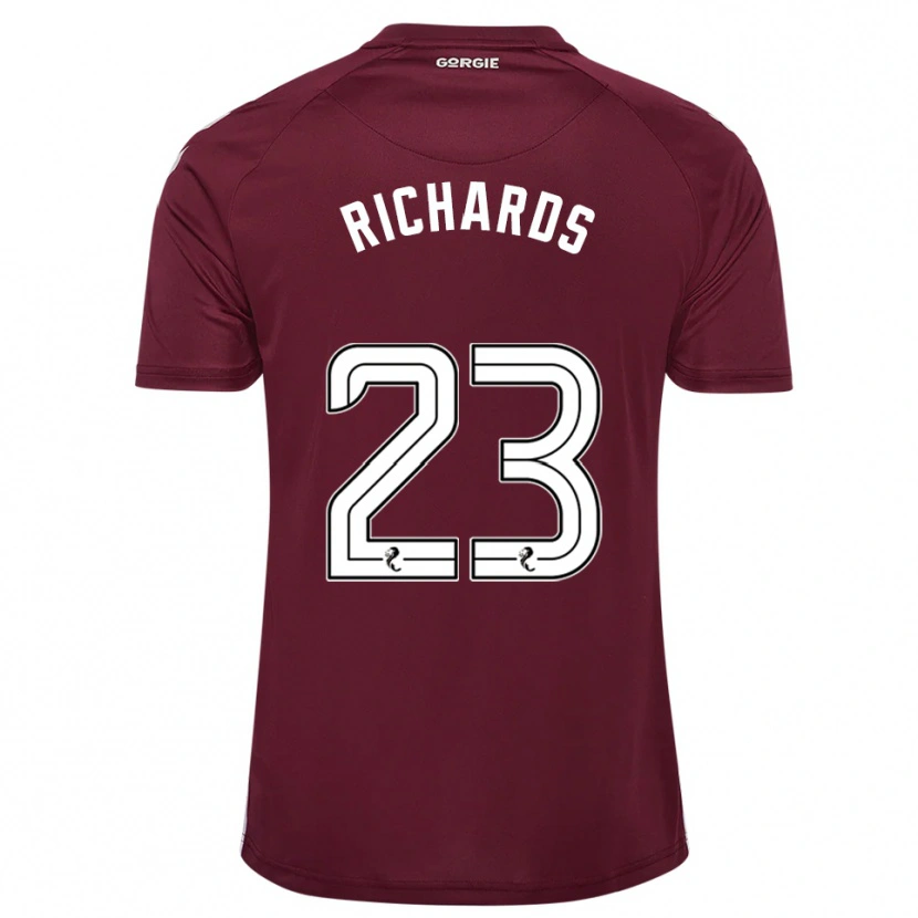 Danxen Enfant Maillot Jackie Richards #23 Bordeaux Blanc Tenues Domicile 2025/26 T-Shirt