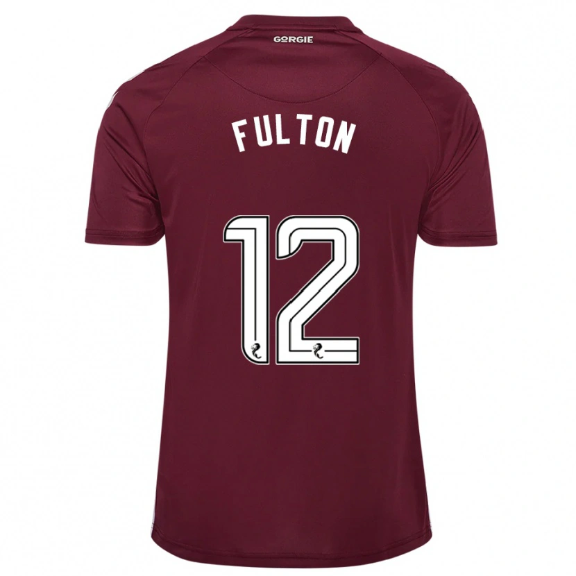 Danxen Enfant Maillot Ryan Fulton #12 Bordeaux Blanc Tenues Domicile 2025/26 T-Shirt