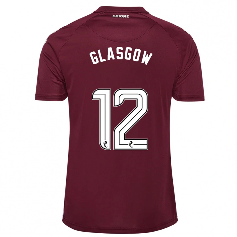 Danxen Enfant Maillot Euan Glasgow #12 Bordeaux Blanc Tenues Domicile 2025/26 T-Shirt