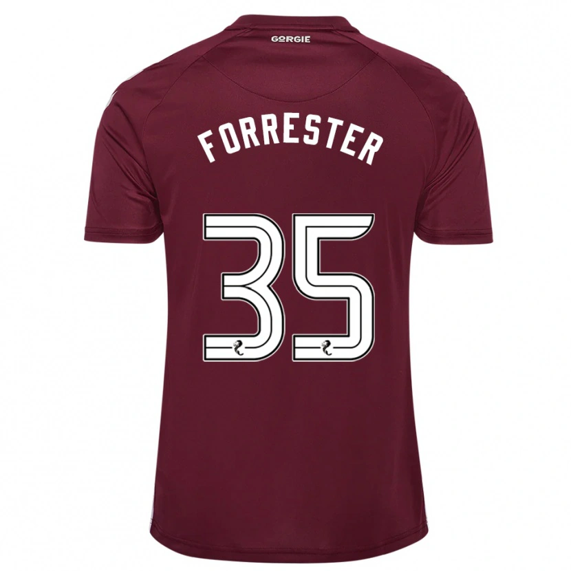 Danxen Enfant Maillot Adam Forrester #35 Bordeaux Blanc Tenues Domicile 2025/26 T-Shirt