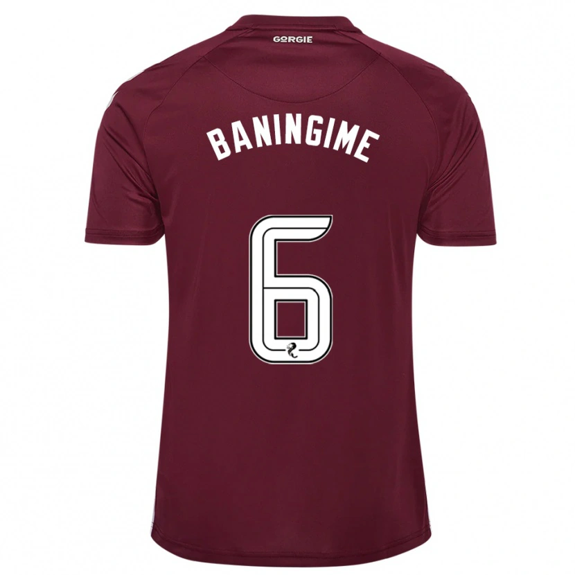 Danxen Enfant Maillot Beni Baningime #6 Bordeaux Blanc Tenues Domicile 2025/26 T-Shirt