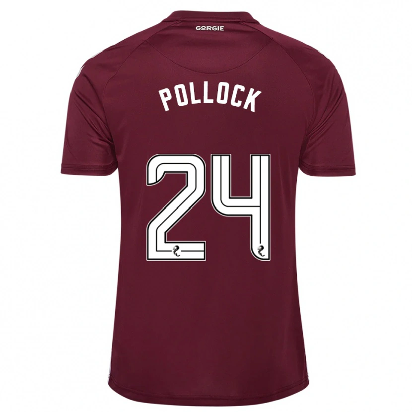 Danxen Enfant Maillot Finlay Pollock #24 Bordeaux Blanc Tenues Domicile 2025/26 T-Shirt