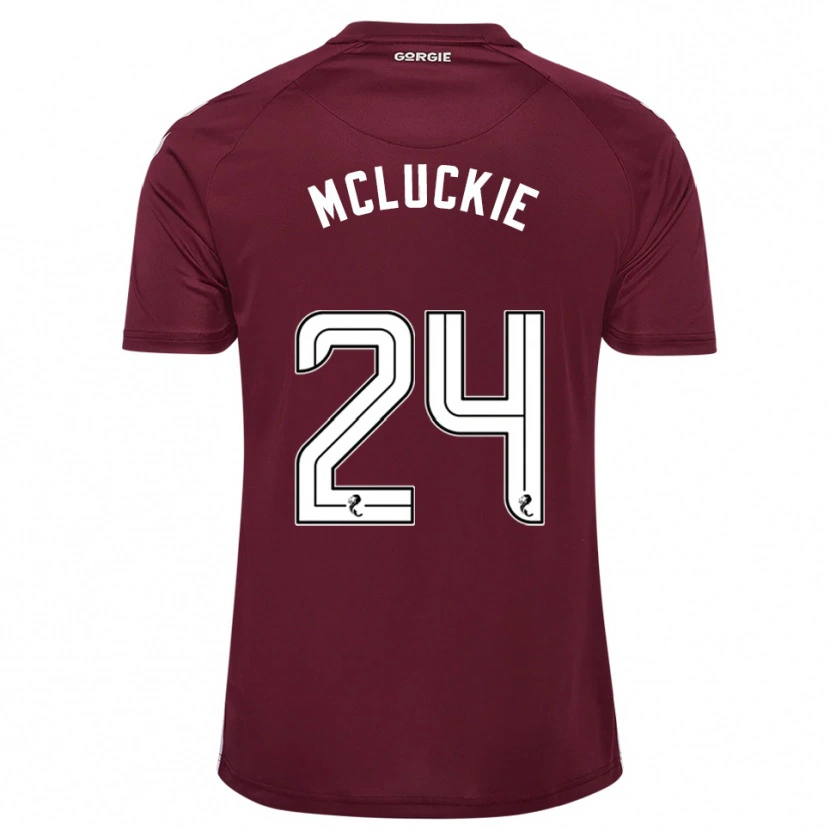 Danxen Enfant Maillot Bobby Mcluckie #24 Bordeaux Blanc Tenues Domicile 2025/26 T-Shirt