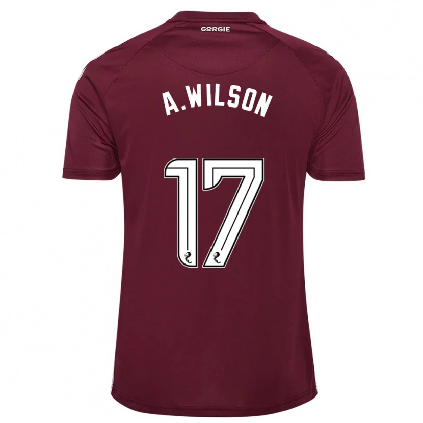 Danxen Enfant Maillot Alfie Wilson #17 Bordeaux Blanc Tenues Domicile 2025/26 T-Shirt