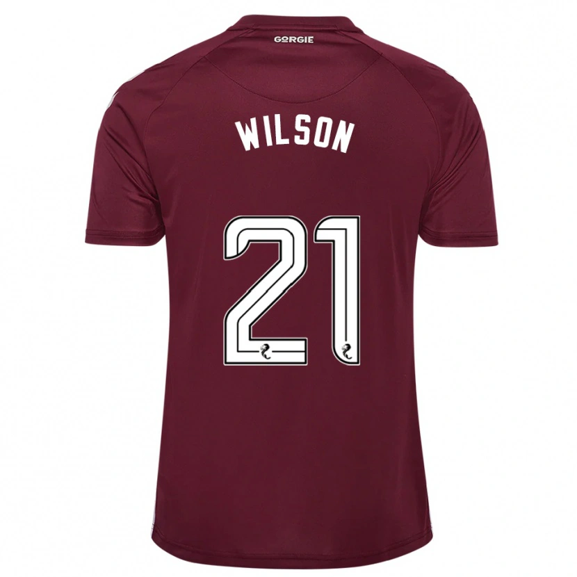 Danxen Enfant Maillot James Wilson #21 Bordeaux Blanc Tenues Domicile 2025/26 T-Shirt