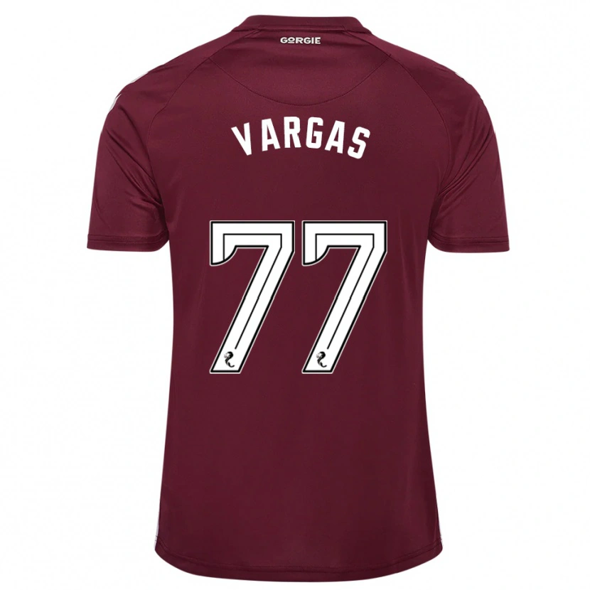 Danxen Enfant Maillot Kenneth Vargas #77 Bordeaux Blanc Tenues Domicile 2025/26 T-Shirt
