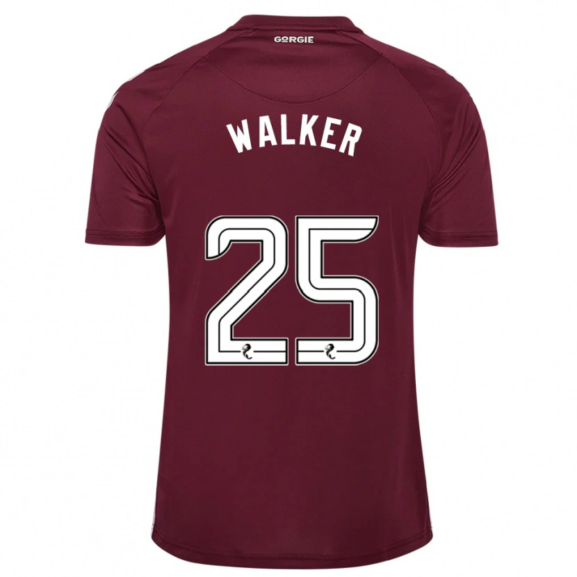 Danxen Enfant Maillot Liam Walker #25 Bordeaux Blanc Tenues Domicile 2025/26 T-Shirt
