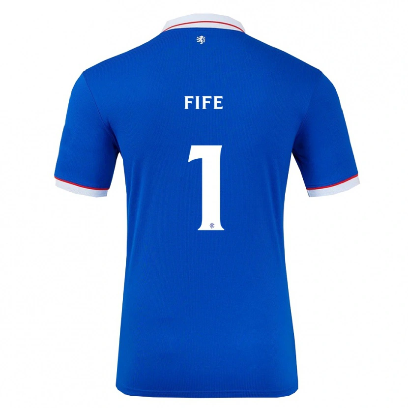 Danxen Enfant Maillot Jenna Fife #1 Bleu Blanc Tenues Domicile 2025/26 T-Shirt