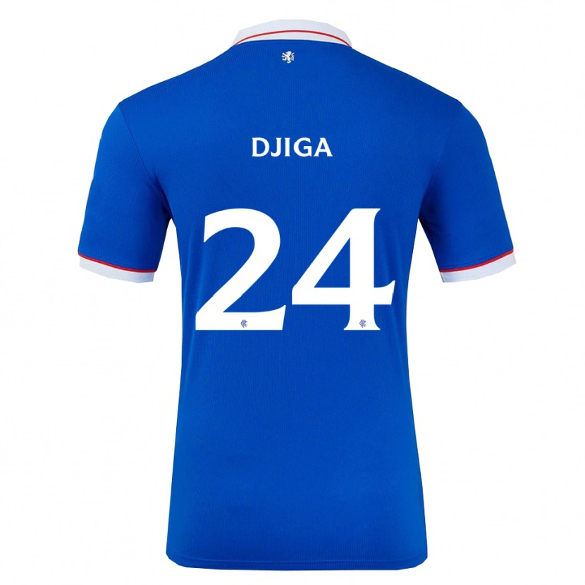 Danxen Enfant Maillot Nasser Djiga #24 Bleu Blanc Tenues Domicile 2025/26 T-Shirt