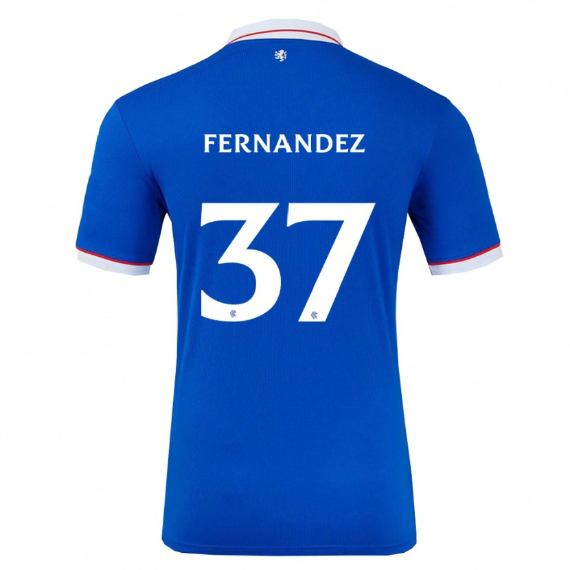 Danxen Enfant Maillot Emmanuel Fernandez #37 Bleu Blanc Tenues Domicile 2025/26 T-Shirt