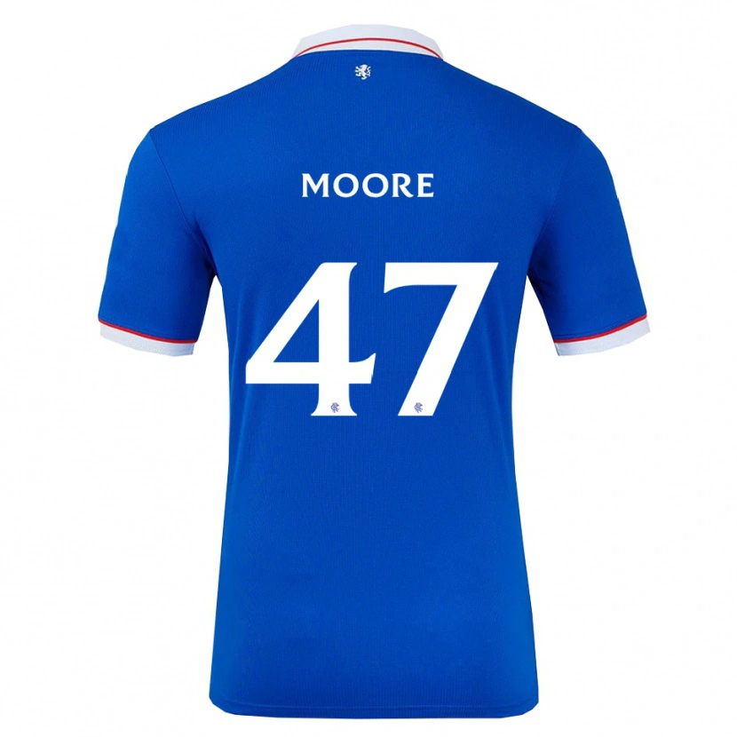 Danxen Enfant Maillot Mikey Moore #47 Bleu Blanc Tenues Domicile 2025/26 T-Shirt
