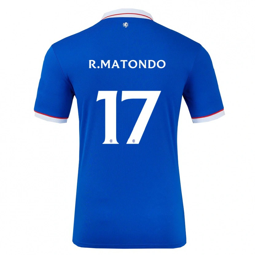 Danxen Enfant Maillot Rabbi Matondo #17 Bleu Blanc Tenues Domicile 2025/26 T-Shirt