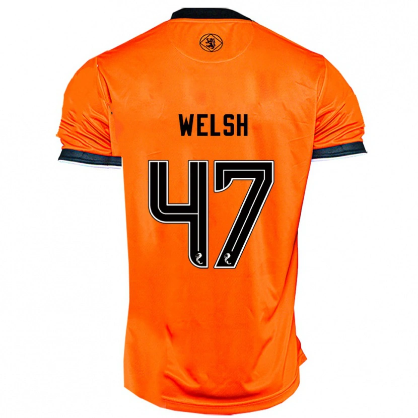Danxen Enfant Maillot Harry Welsh #47 Orange Noir Tenues Domicile 2025/26 T-Shirt