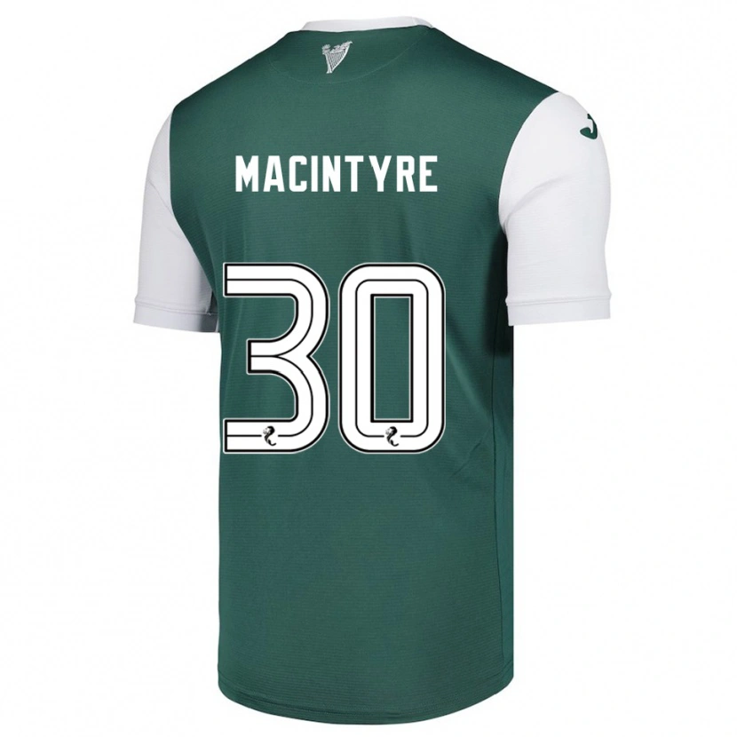 Danxen Enfant Maillot Jacob Macintyre #30 Vert Blanc Tenues Domicile 2025/26 T-Shirt
