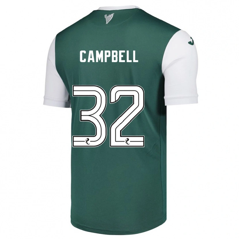 Danxen Enfant Maillot Josh Campbell #32 Vert Blanc Tenues Domicile 2025/26 T-Shirt