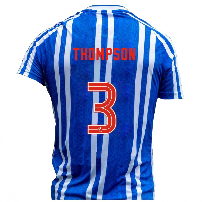 Danxen Enfant Maillot Dominic Thompson #3 Bleu Blanc Tenues Domicile 2025/26 T-Shirt