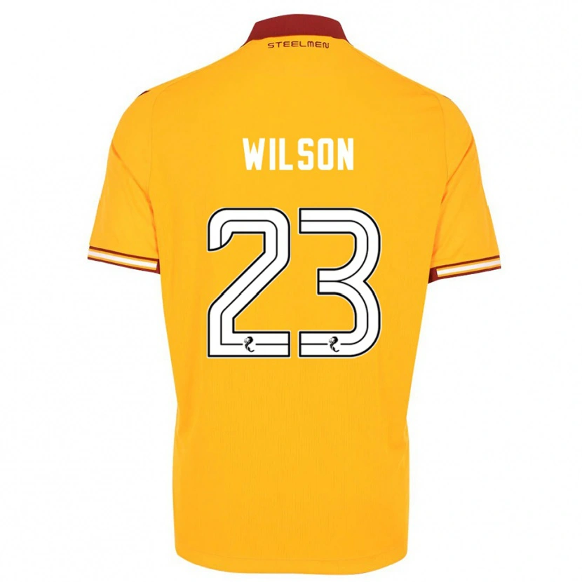 Danxen Enfant Maillot Ewan Wilson #23 Jaune Bordeaux Tenues Domicile 2025/26 T-Shirt