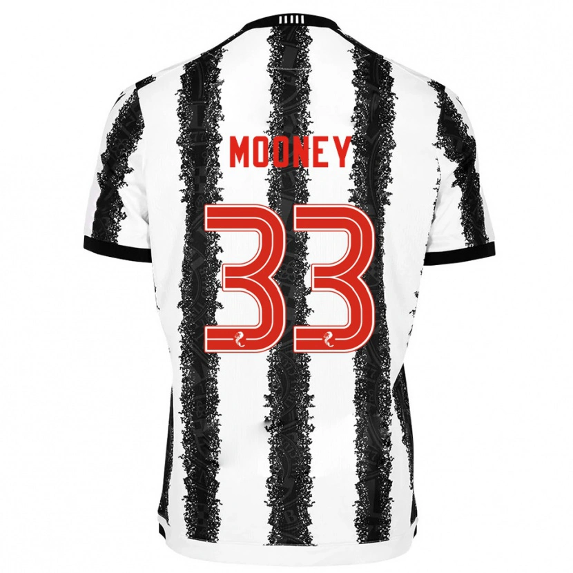 Danxen Enfant Maillot Evan Mooney #33 Blanc Noir Tenues Domicile 2025/26 T-Shirt