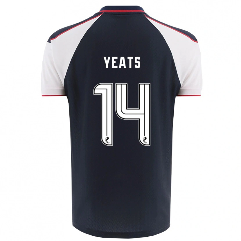 Danxen Enfant Maillot Finn Yeats #14 Marine Blanc Tenues Domicile 2025/26 T-Shirt