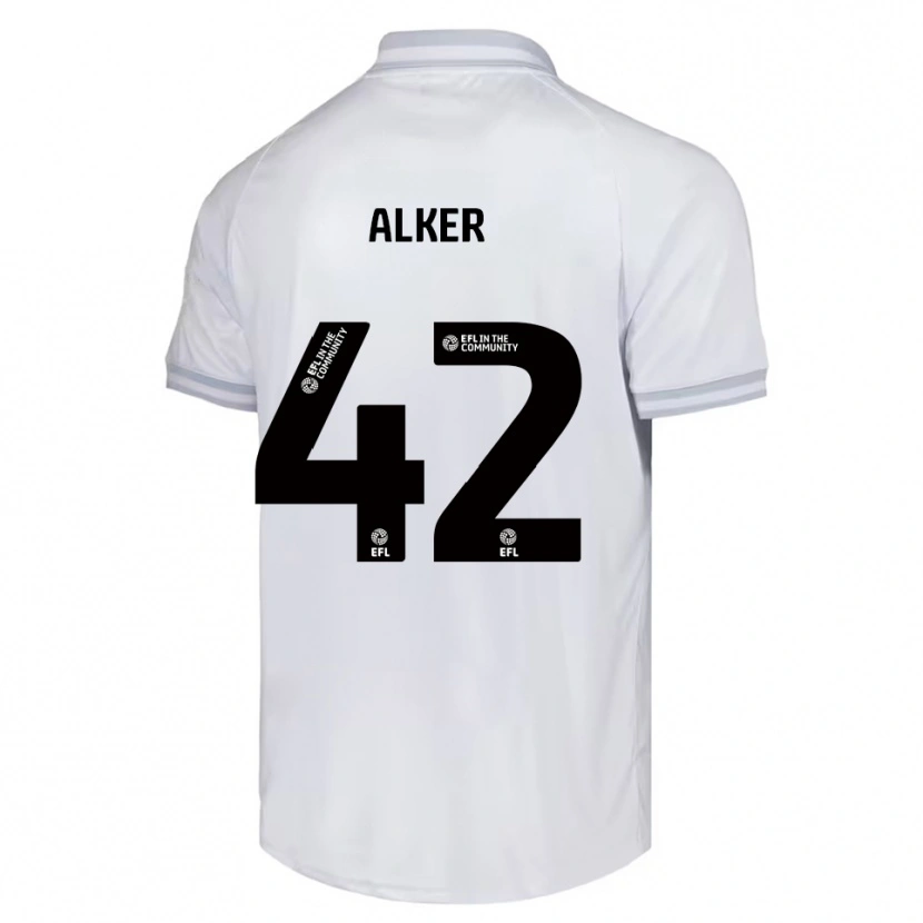 Danxen Enfant Maillot Luke Alker #42 Blanc Gris Noir Tenues Extérieur 2025/26 T-Shirt
