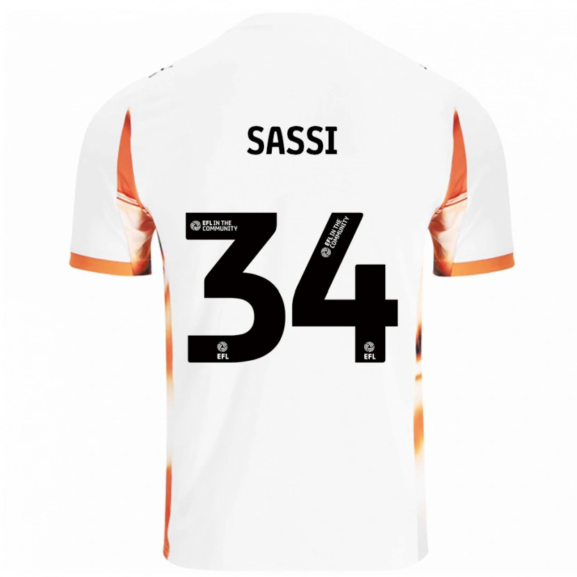Danxen Enfant Maillot Dan Sassi #34 Blanc Orange Noir Tenues Extérieur 2025/26 T-Shirt