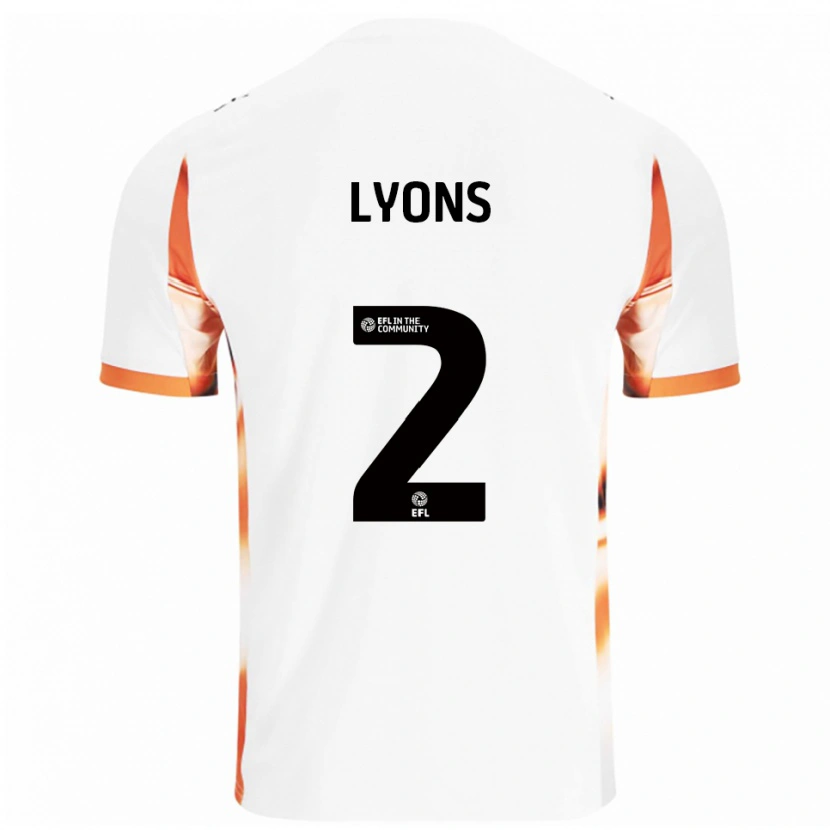 Danxen Enfant Maillot Andy Lyons #2 Blanc Orange Noir Tenues Extérieur 2025/26 T-Shirt