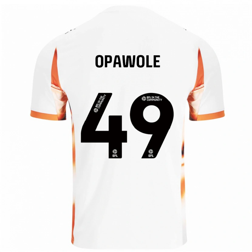 Danxen Enfant Maillot Johnson Opawole #49 Blanc Orange Noir Tenues Extérieur 2025/26 T-Shirt