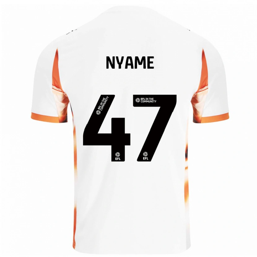Danxen Enfant Maillot Josh Nyame #47 Blanc Orange Noir Tenues Extérieur 2025/26 T-Shirt