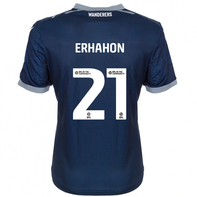 Danxen Enfant Maillot Ethan Erhahon #21 Marine Gris Tenues Extérieur 2025/26 T-Shirt