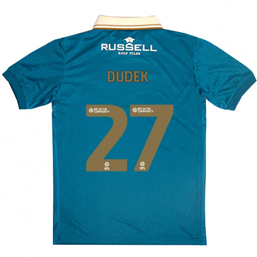 Danxen Enfant Maillot Kamil Dudek #27 Bleu Ciel Blanc Tenues Extérieur 2025/26 T-Shirt
