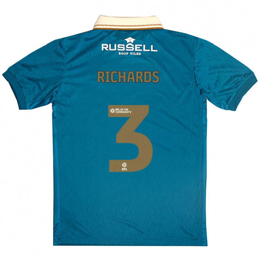 Danxen Enfant Maillot Sophie Richards #3 Bleu Ciel Blanc Tenues Extérieur 2025/26 T-Shirt