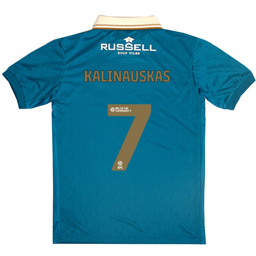 Danxen Enfant Maillot Tomas Kalinauskas #7 Bleu Ciel Blanc Tenues Extérieur 2025/26 T-Shirt