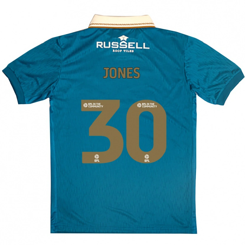 Danxen Enfant Maillot James Jones #30 Bleu Ciel Blanc Tenues Extérieur 2025/26 T-Shirt